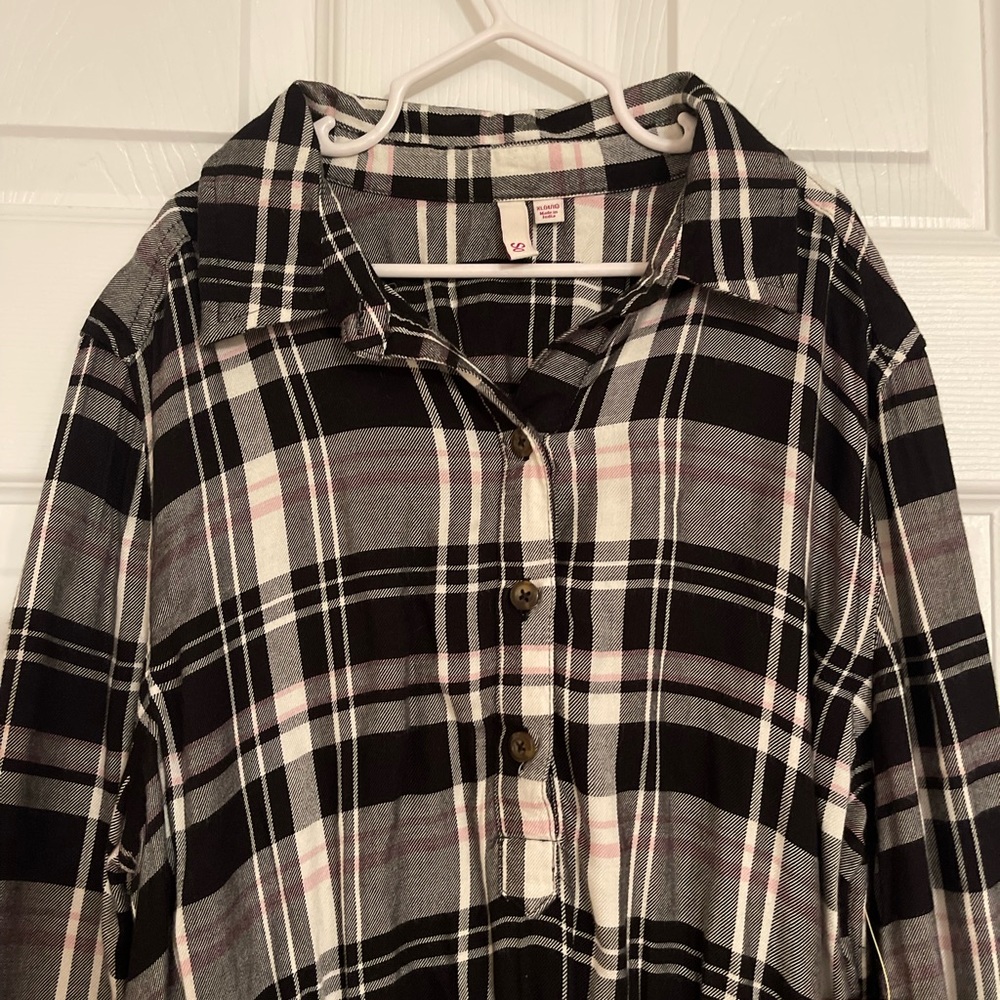 SO plaid shirt dress NWT